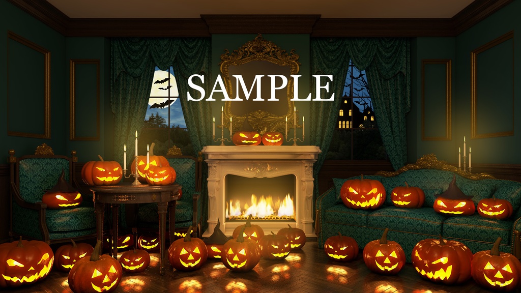 【動く背景】ハロウィンバージョン付ゴシックルーム
