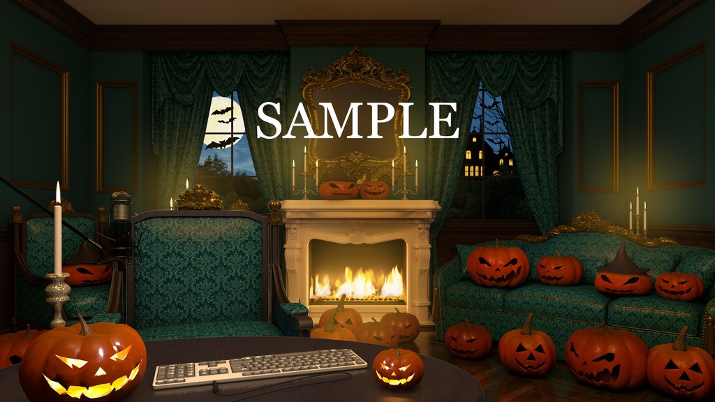 【動く背景】ハロウィンバージョン付ゴシックルーム