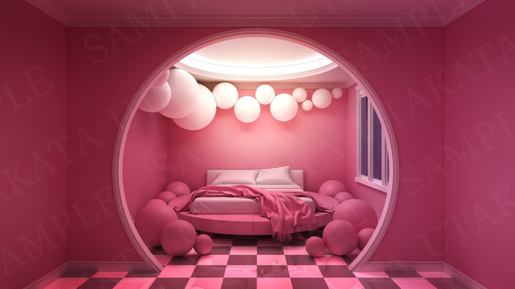 【配信背景】スイート甘々ピンク系ルーム