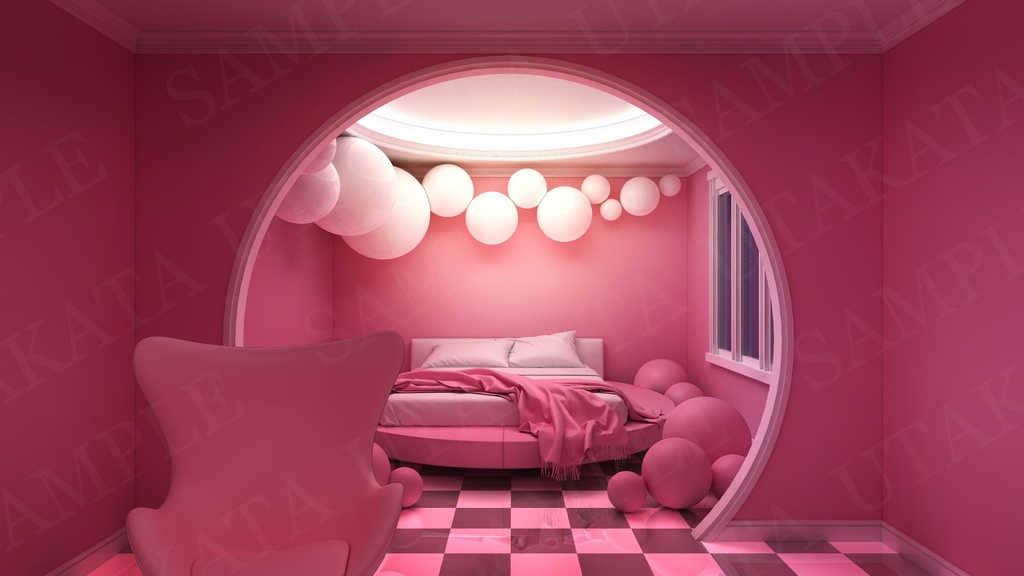 【配信背景】スイート甘々ピンク系ルーム