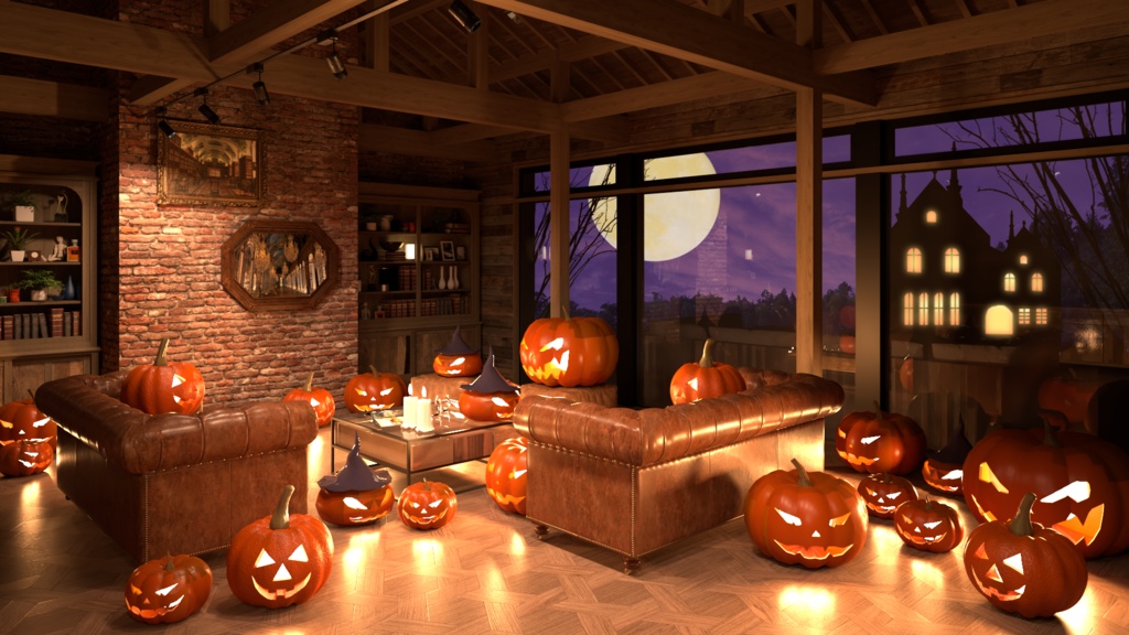 【動く背景】湖畔別荘のハロウィン