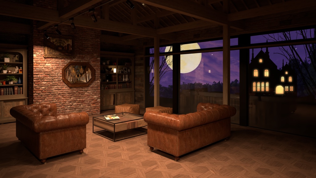 【動く背景】湖畔別荘のハロウィン