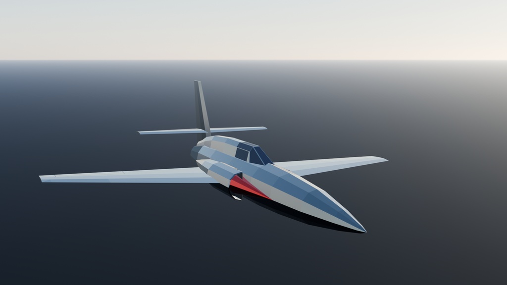 ローポリでレトロなジェット戦闘機の3Dモデル