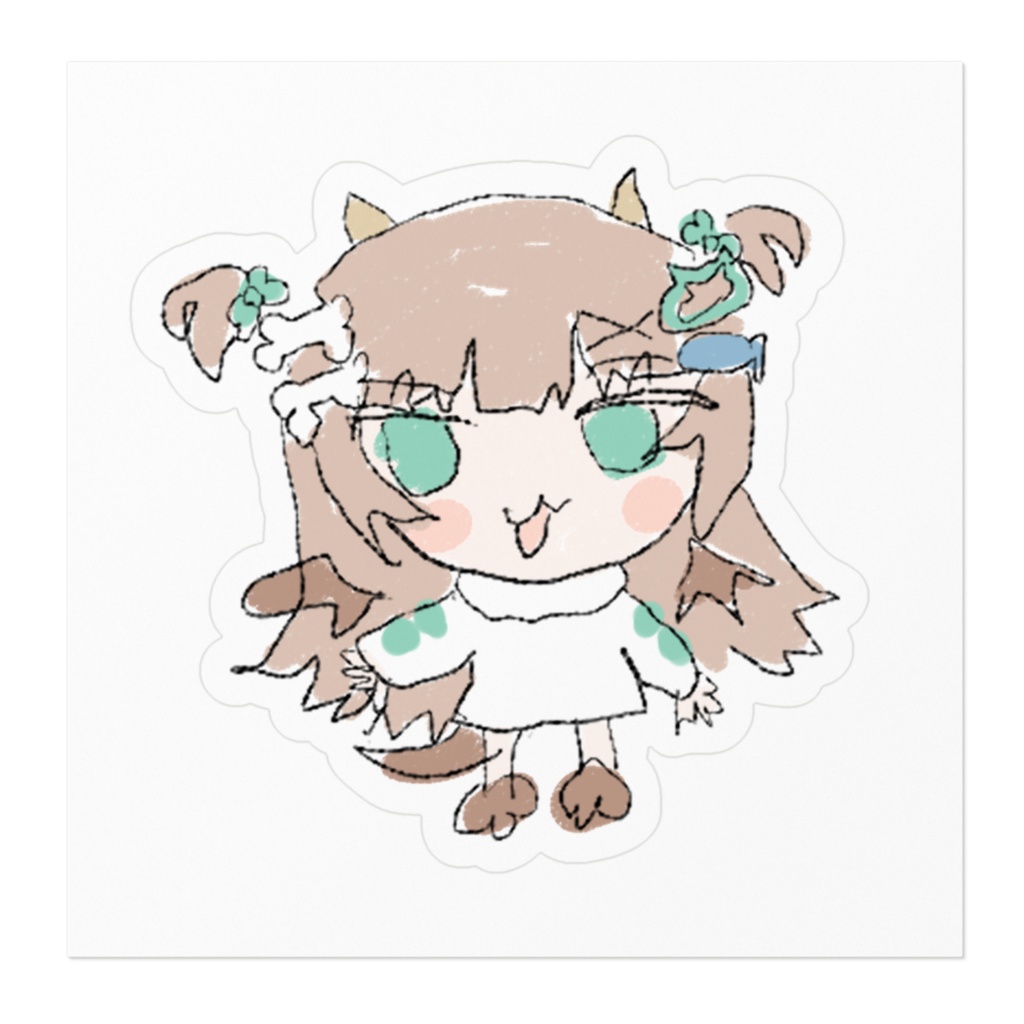 左手で描いたシール