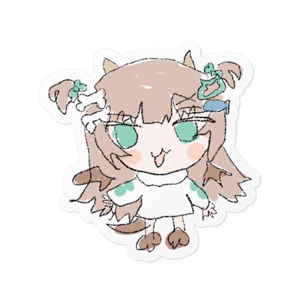 左手で描いたシール