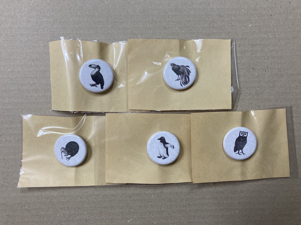 鳥缶バッチ5種セット