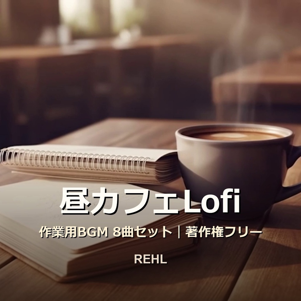 【著作権フリーBGM】昼カフェLofi 作業用8曲セット|カフェ・店舗・作業・勉強OK/REHL