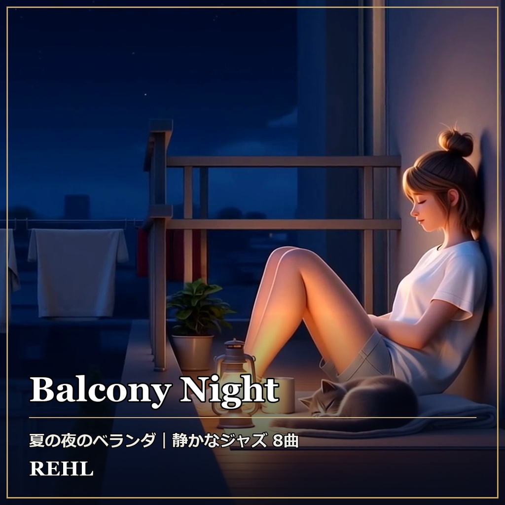【著作権フリーBGM】夏の夜のベランダ・静かなジャズ 8曲 第5集｜睡眠・作業・店舗用 Balcony Night