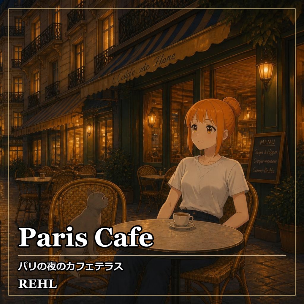 【著作権フリーBGM】配信・動画のためのカフェジャズ 8曲《パリの夜のカフェテラス》｜作業・勉強・待機／商用利用OK