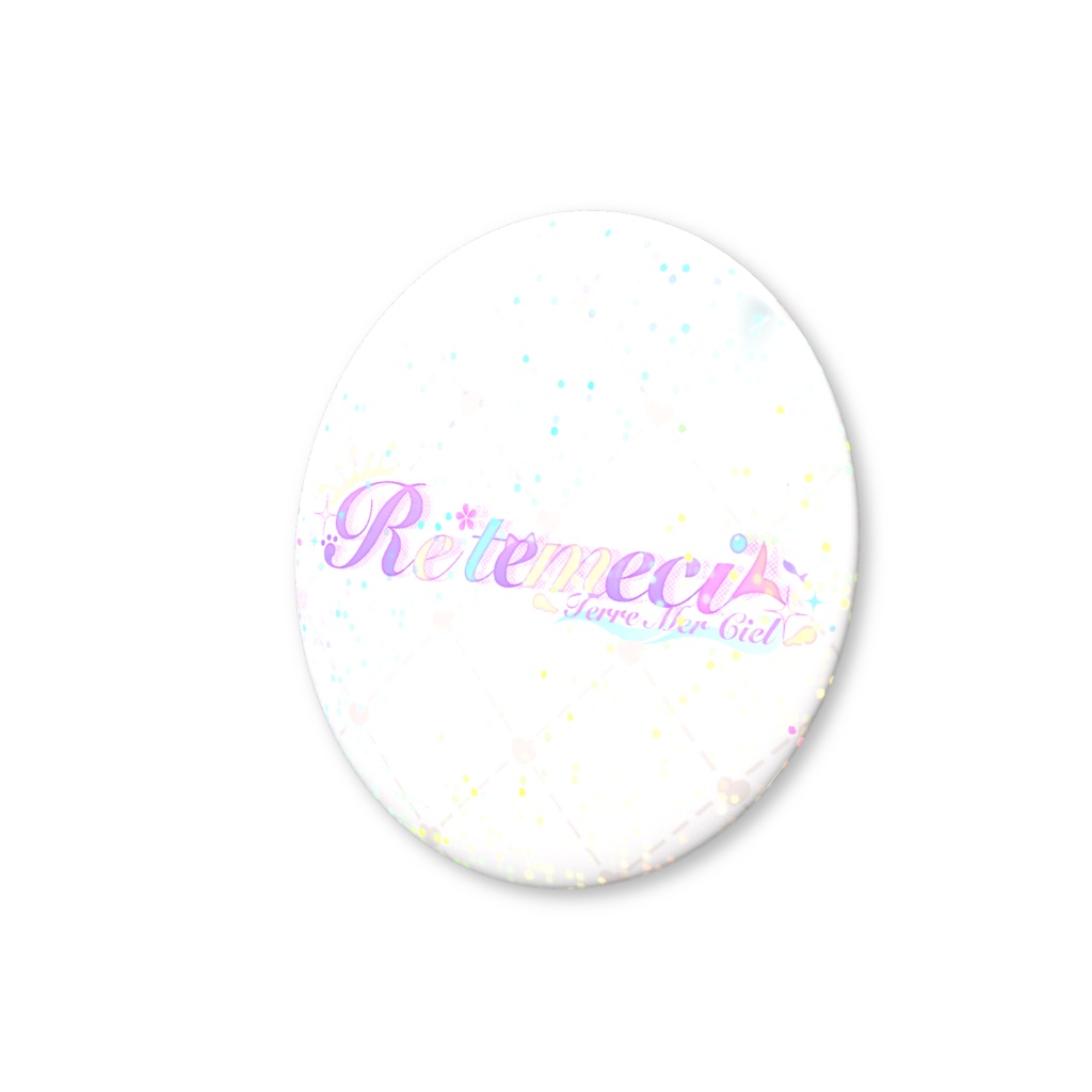 ロゴ缶バッジ(白×グリッター)