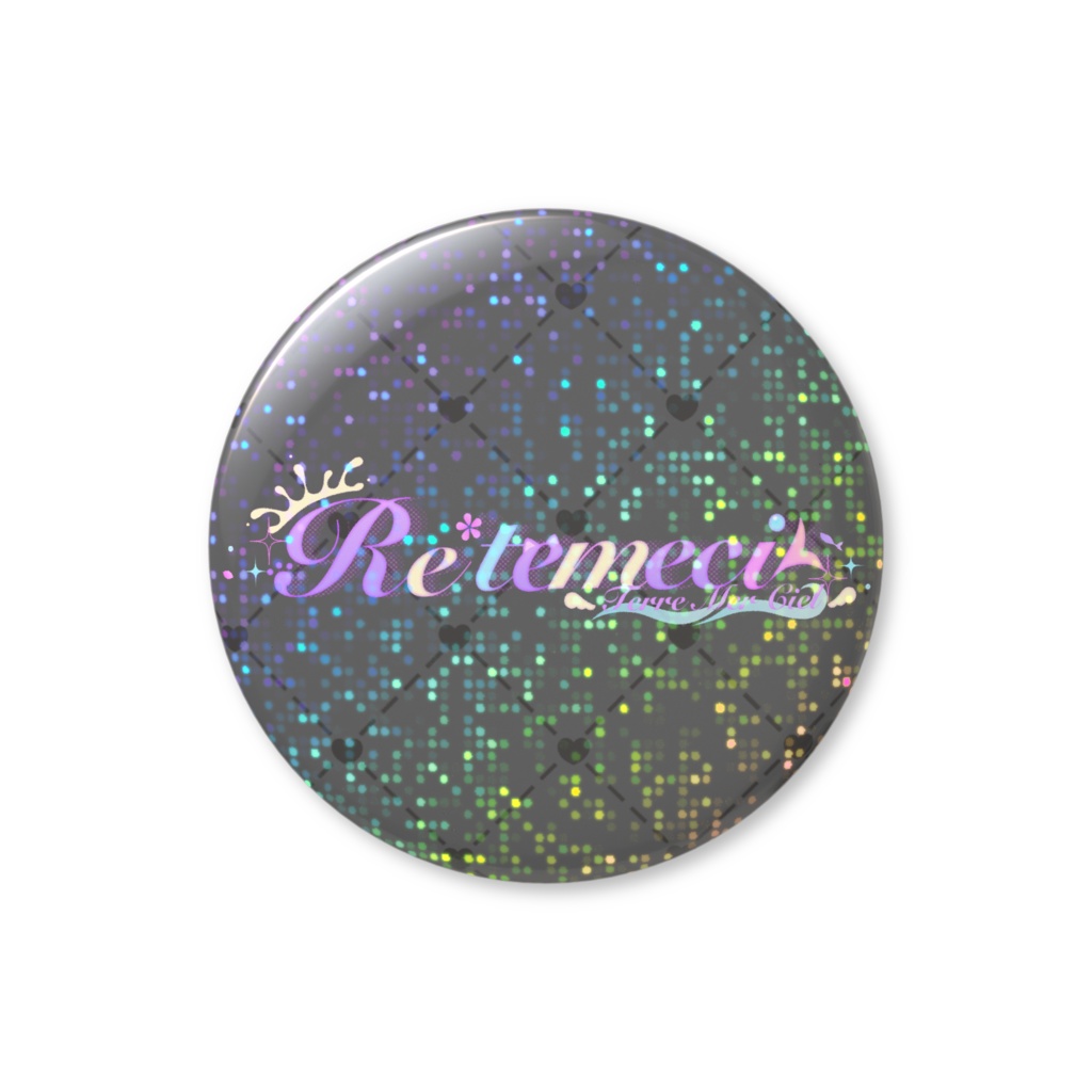 ロゴ缶バッジ（黒×グリッター）