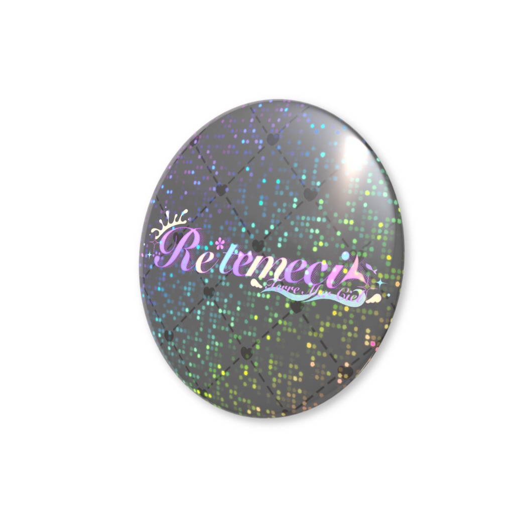 ロゴ缶バッジ(黒×グリッター)