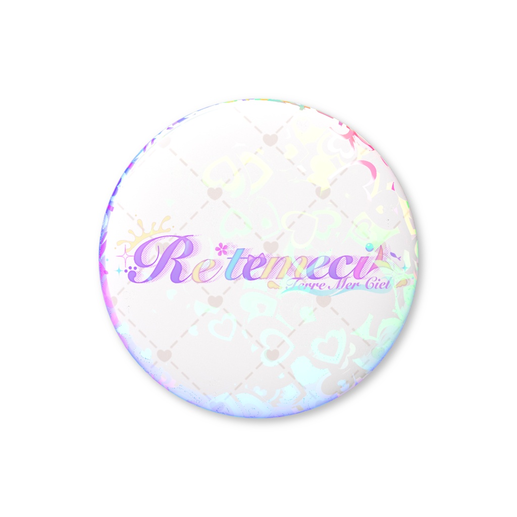 ロゴ缶バッジ（白×ハート）