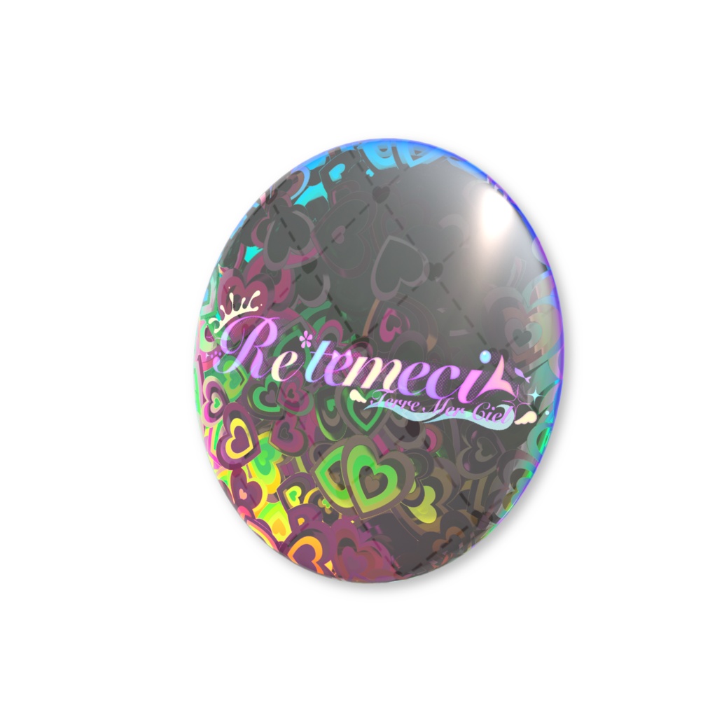 ロゴ缶バッジ(黒×ハート)