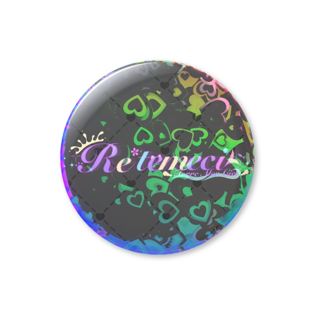 ロゴ缶バッジ（黒×ハート）