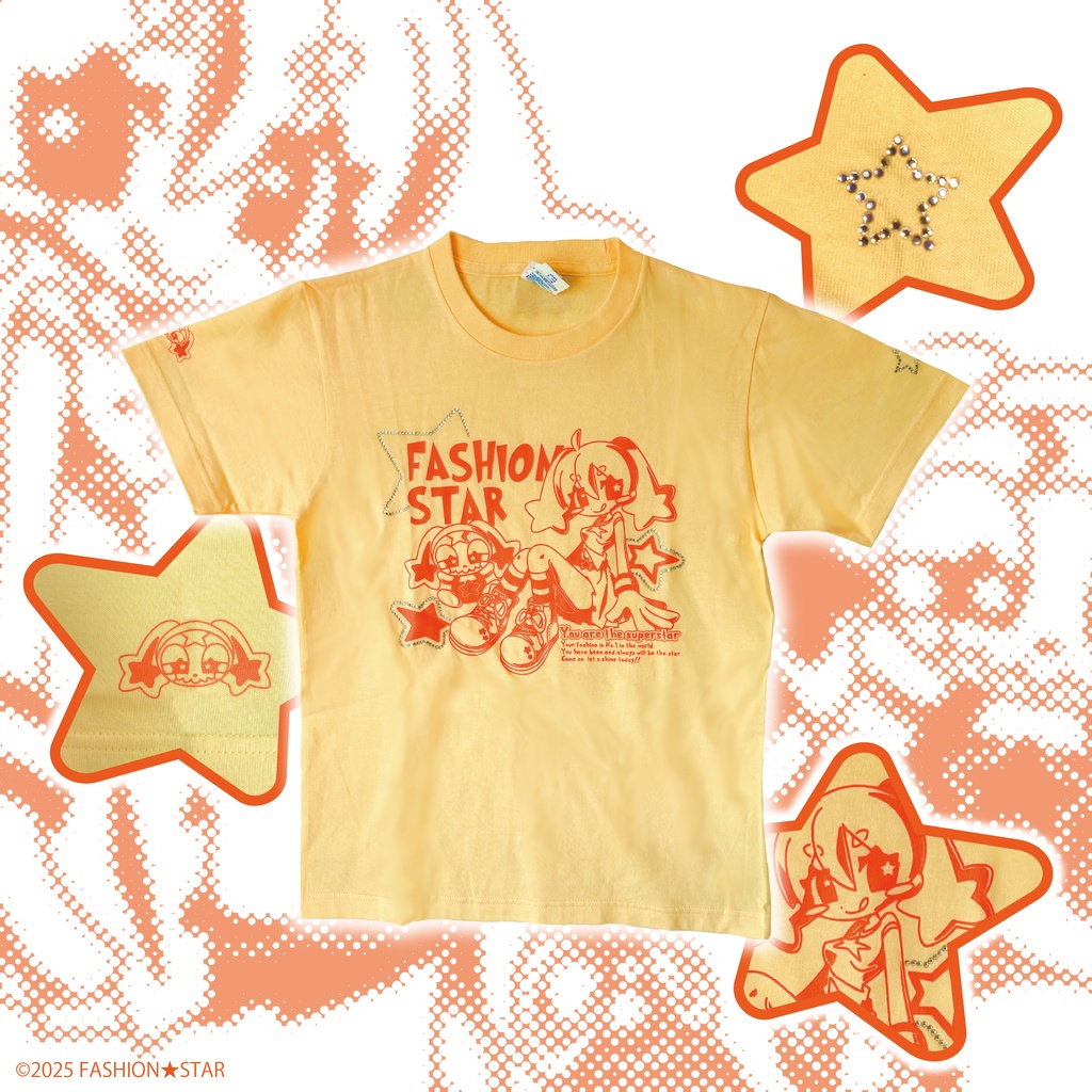 FASHION★STAR Rhinestone T-shirt *Yellow