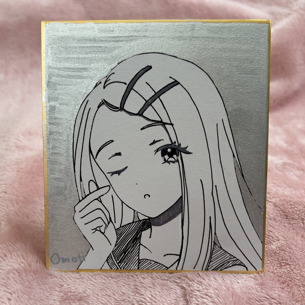 【おためし】ミニ色紙 銀塗り 篠澤広