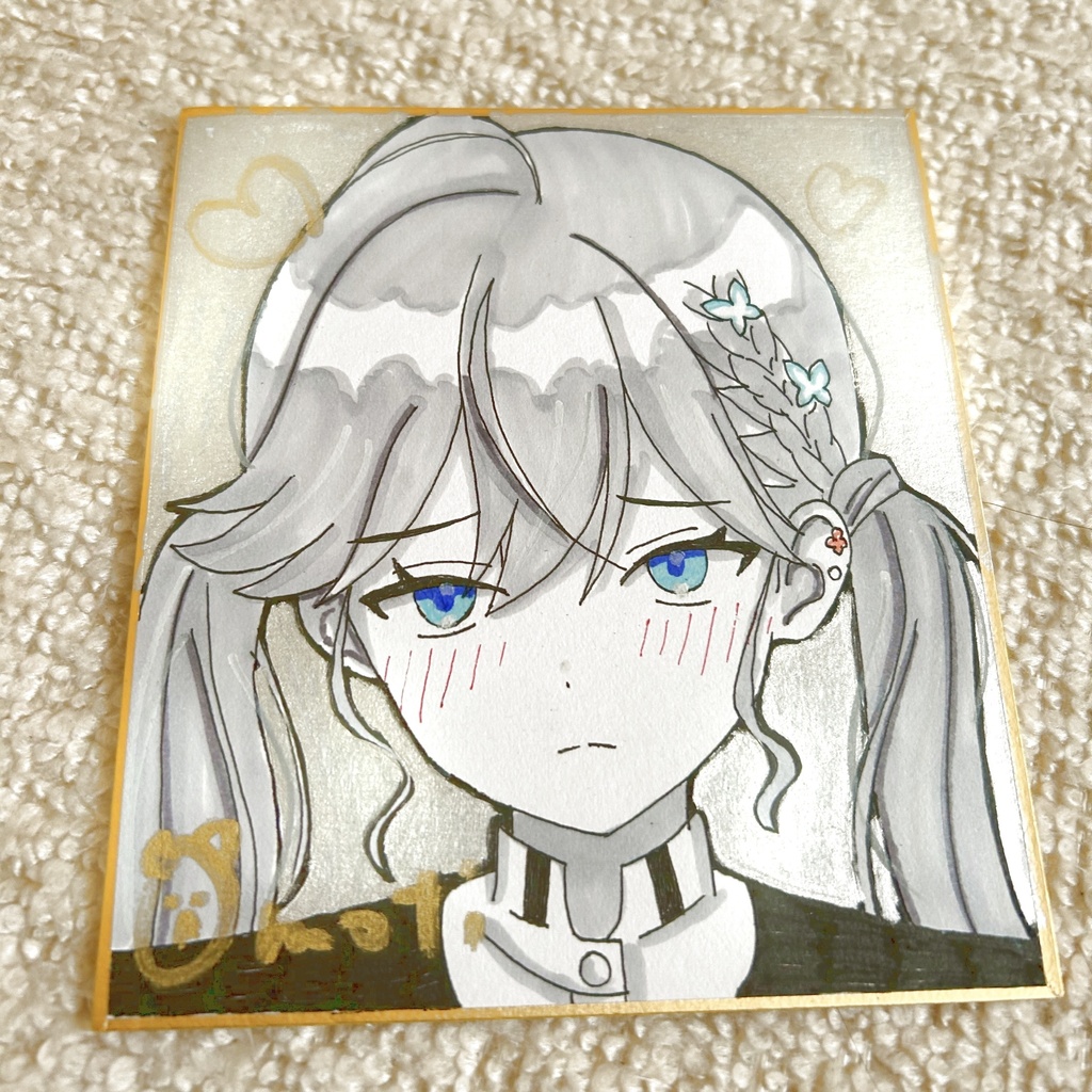 ミニ色紙 銀塗 賀陽燐羽