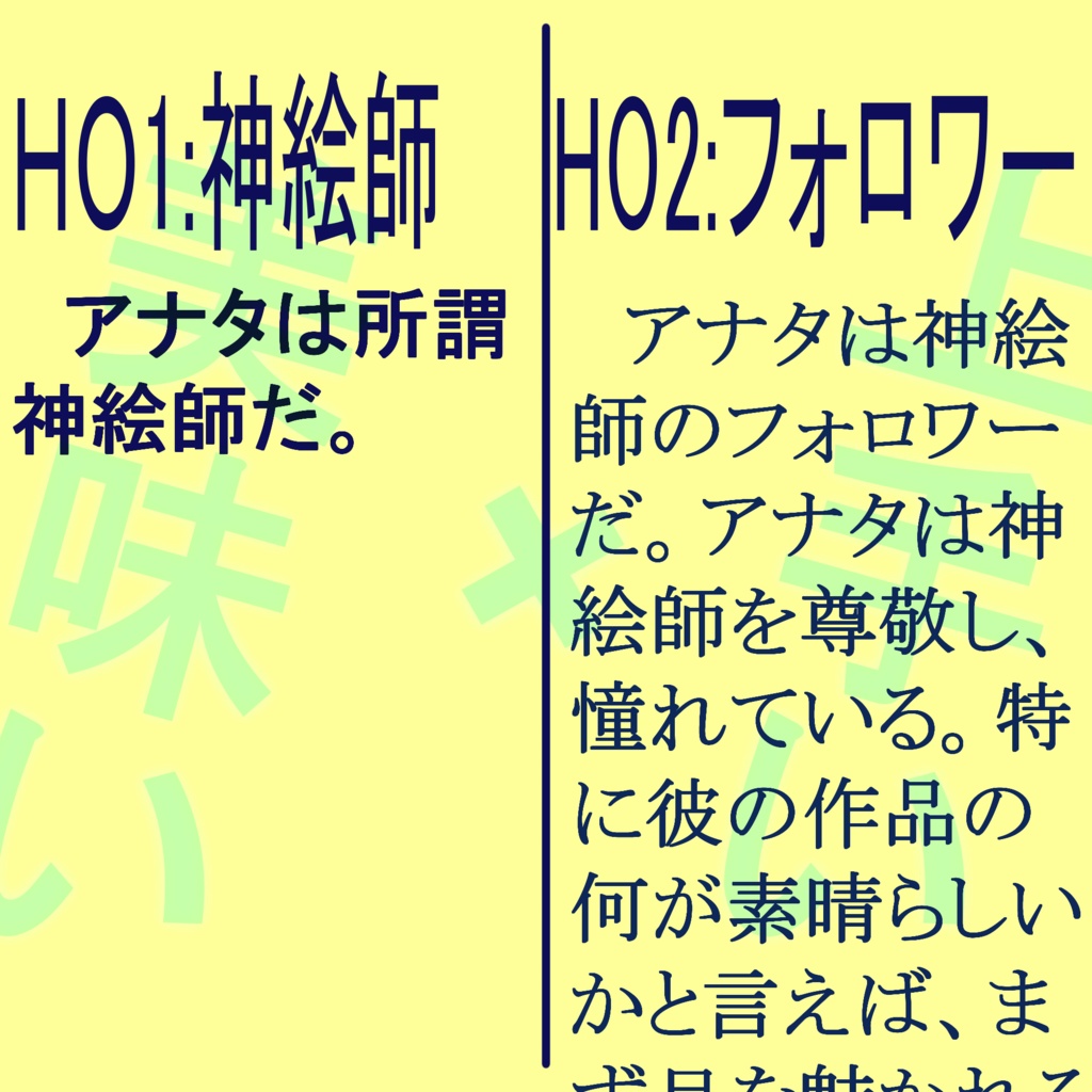 CoCシナリオ 神絵師の腕が食べたい