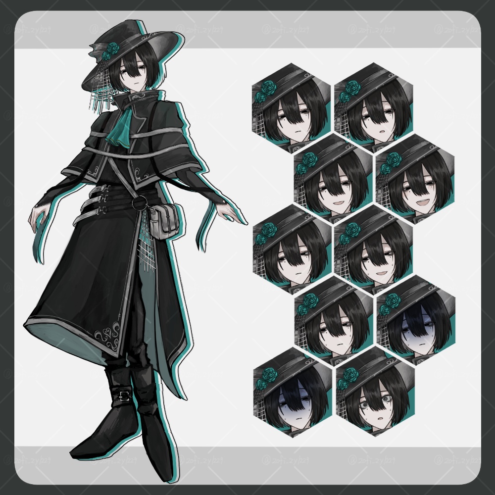 【全身立ち絵素材】帽子_男性