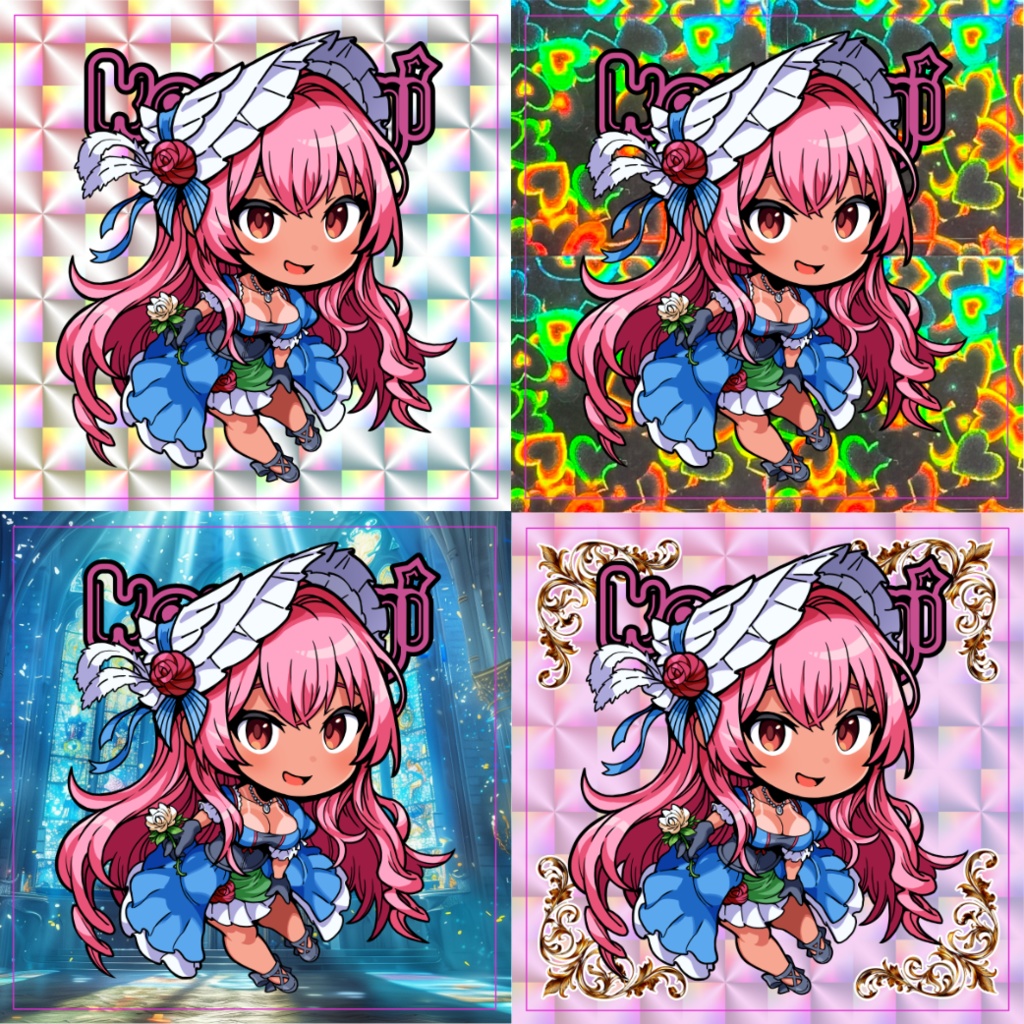 【】マリーアントワネット（こむぎ）４枚セット＋台紙