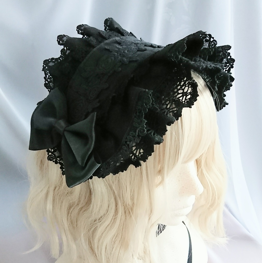 共布フリルのヘッドドレス