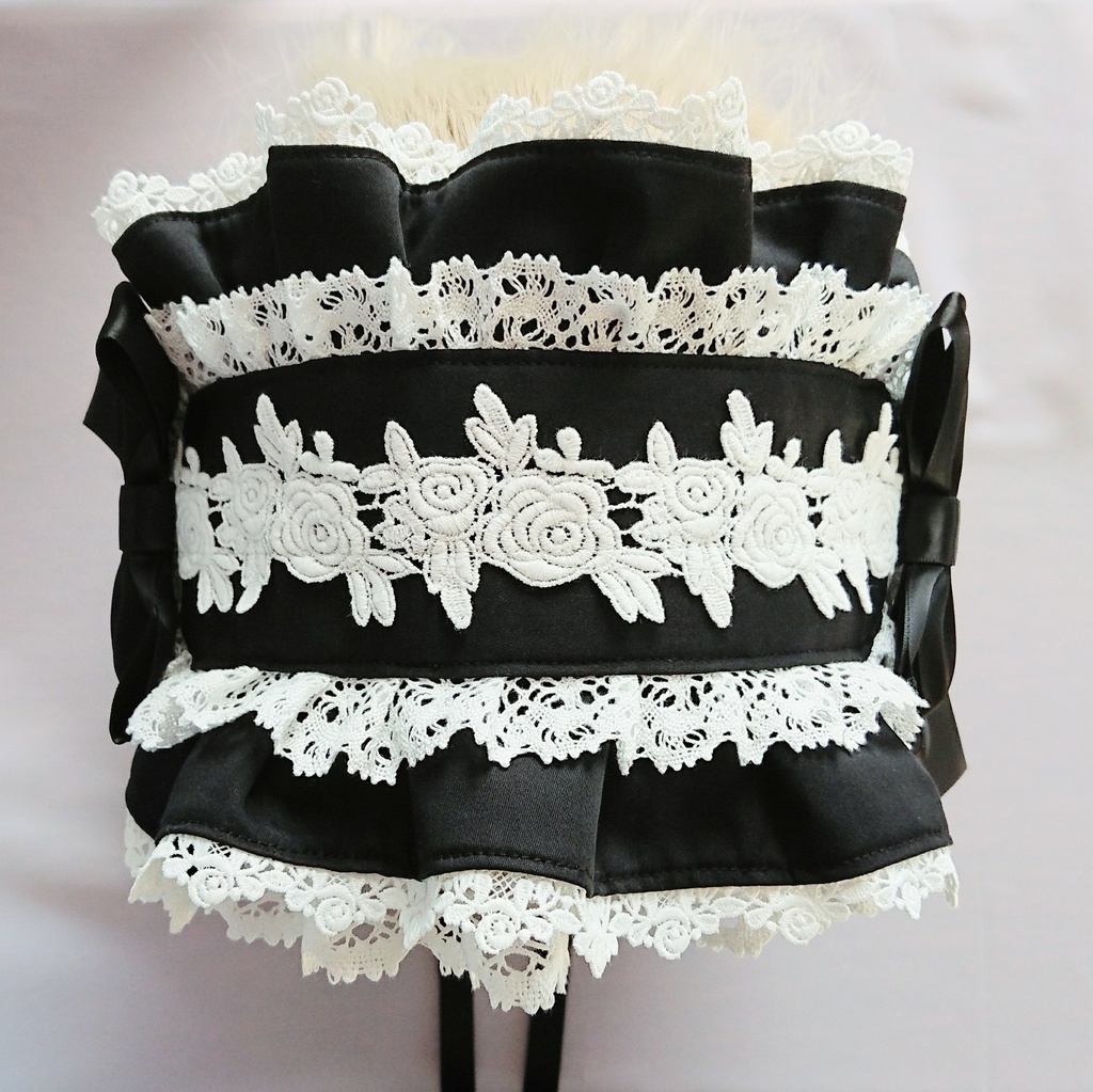 共布フリルのヘッドドレス