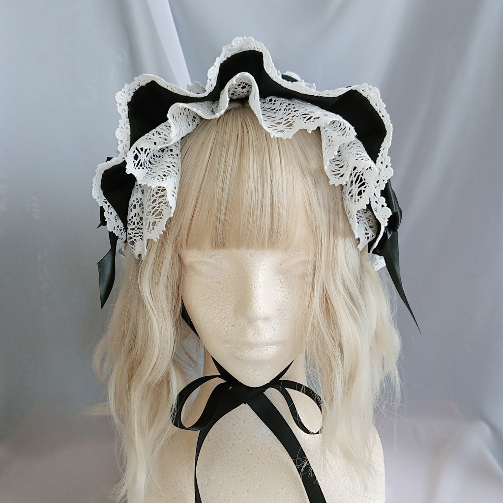 共布フリルのヘッドドレス