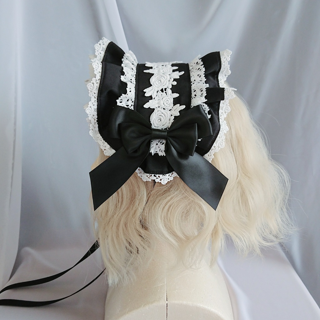 共布フリルのヘッドドレス