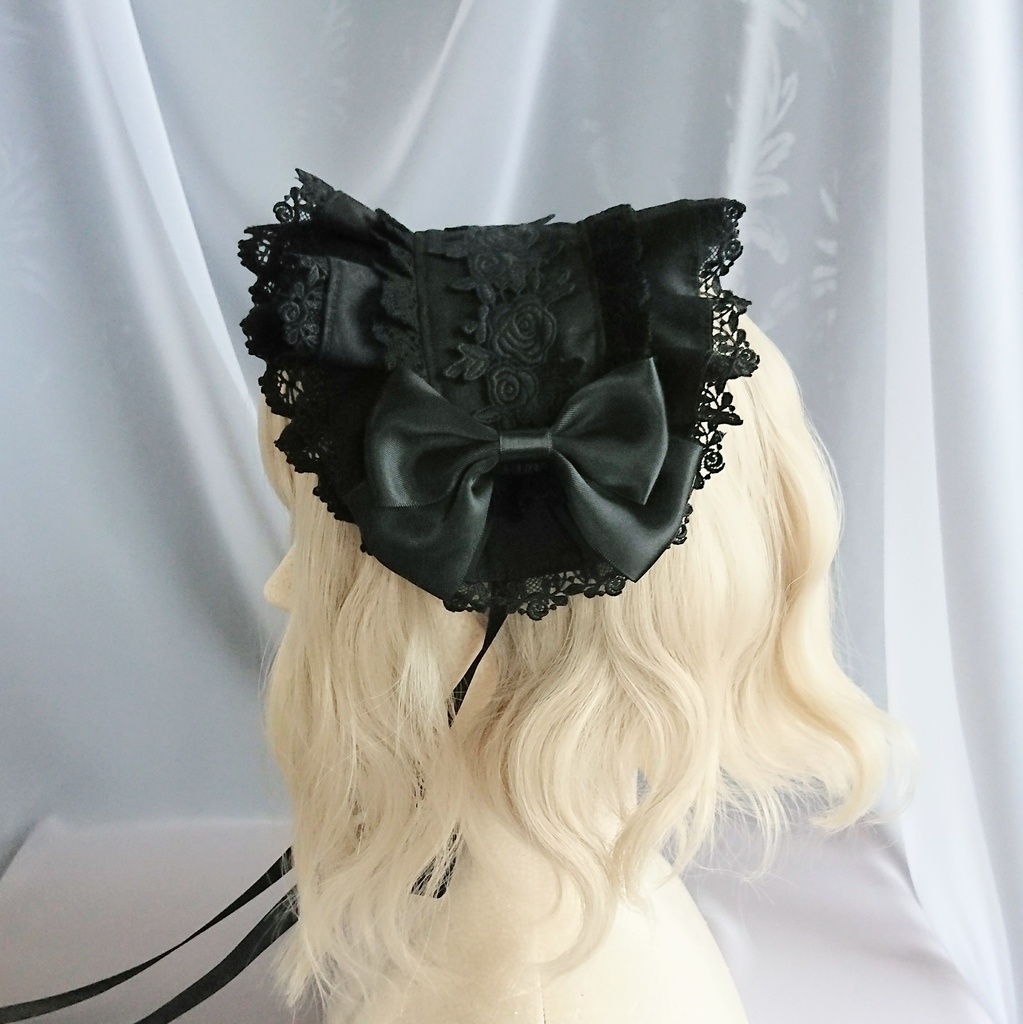 共布フリルのヘッドドレス