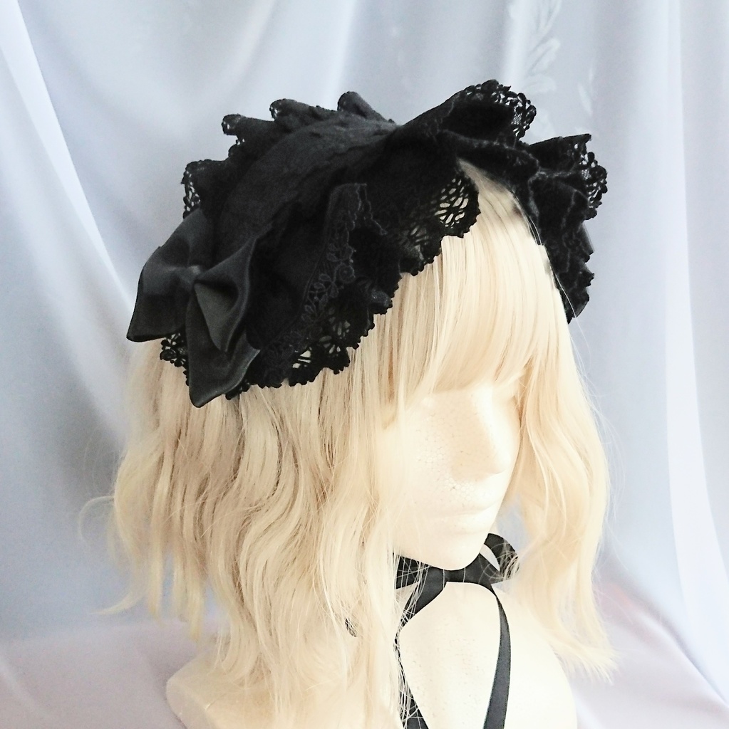 共布フリルのヘッドドレス