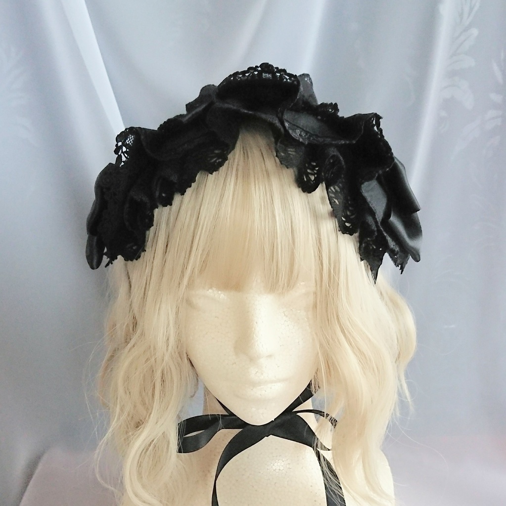 共布フリルのヘッドドレス