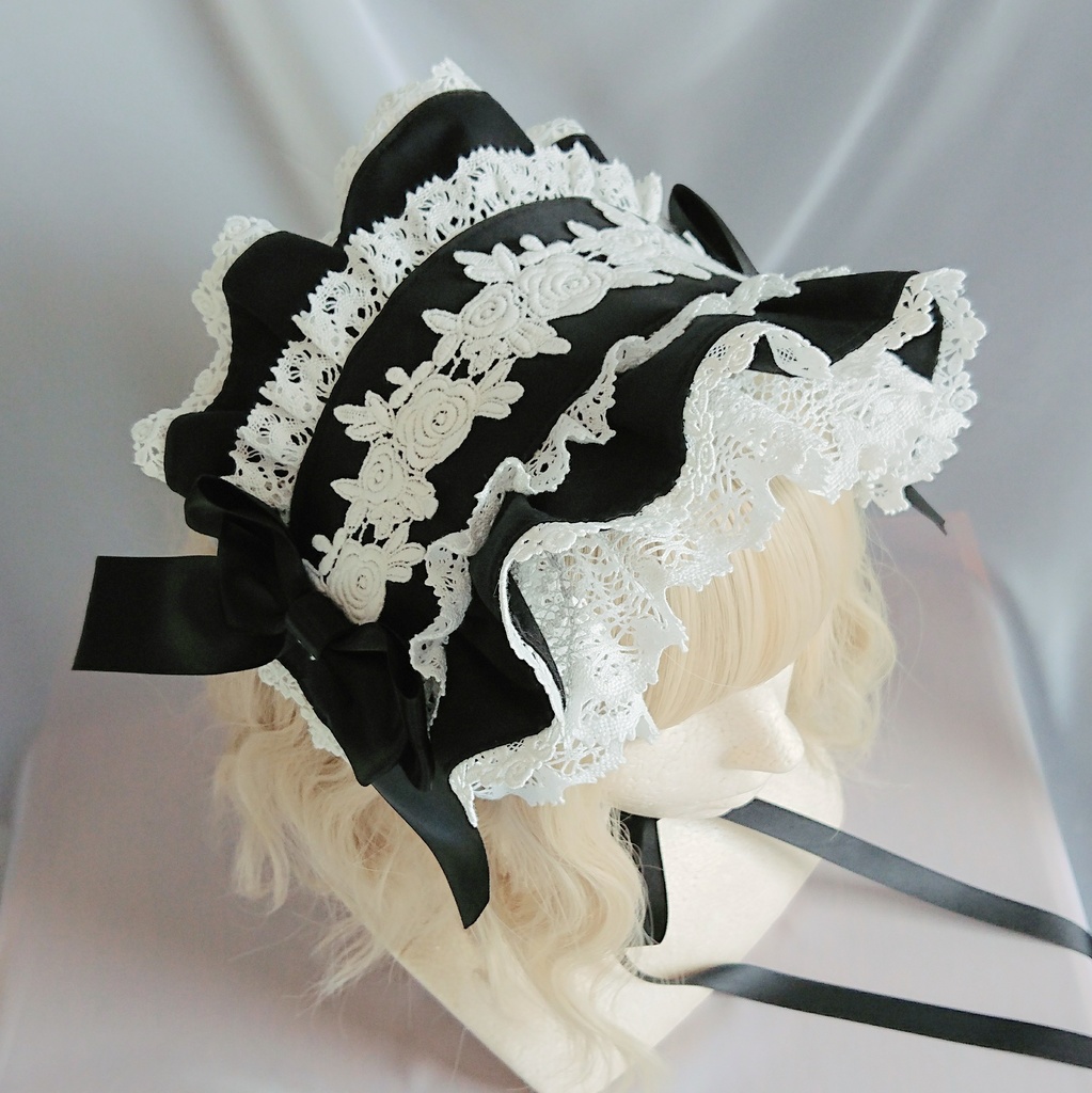 共布フリルのヘッドドレス