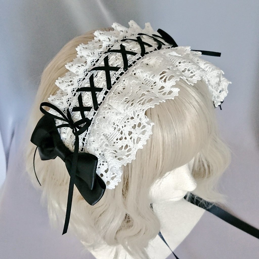 編み上げヘッドドレス 3色展開