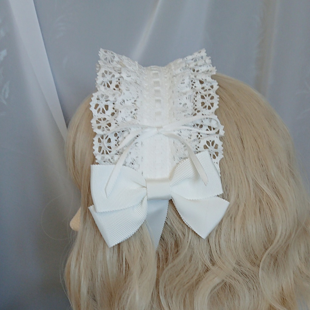 グログランリボンのヘッドドレス 3色展開