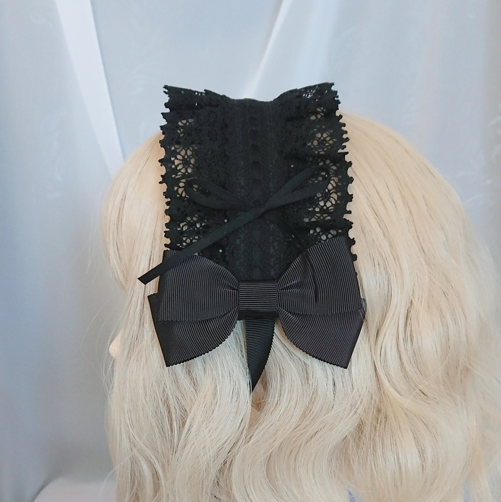 グログランリボンのヘッドドレス 3色展開