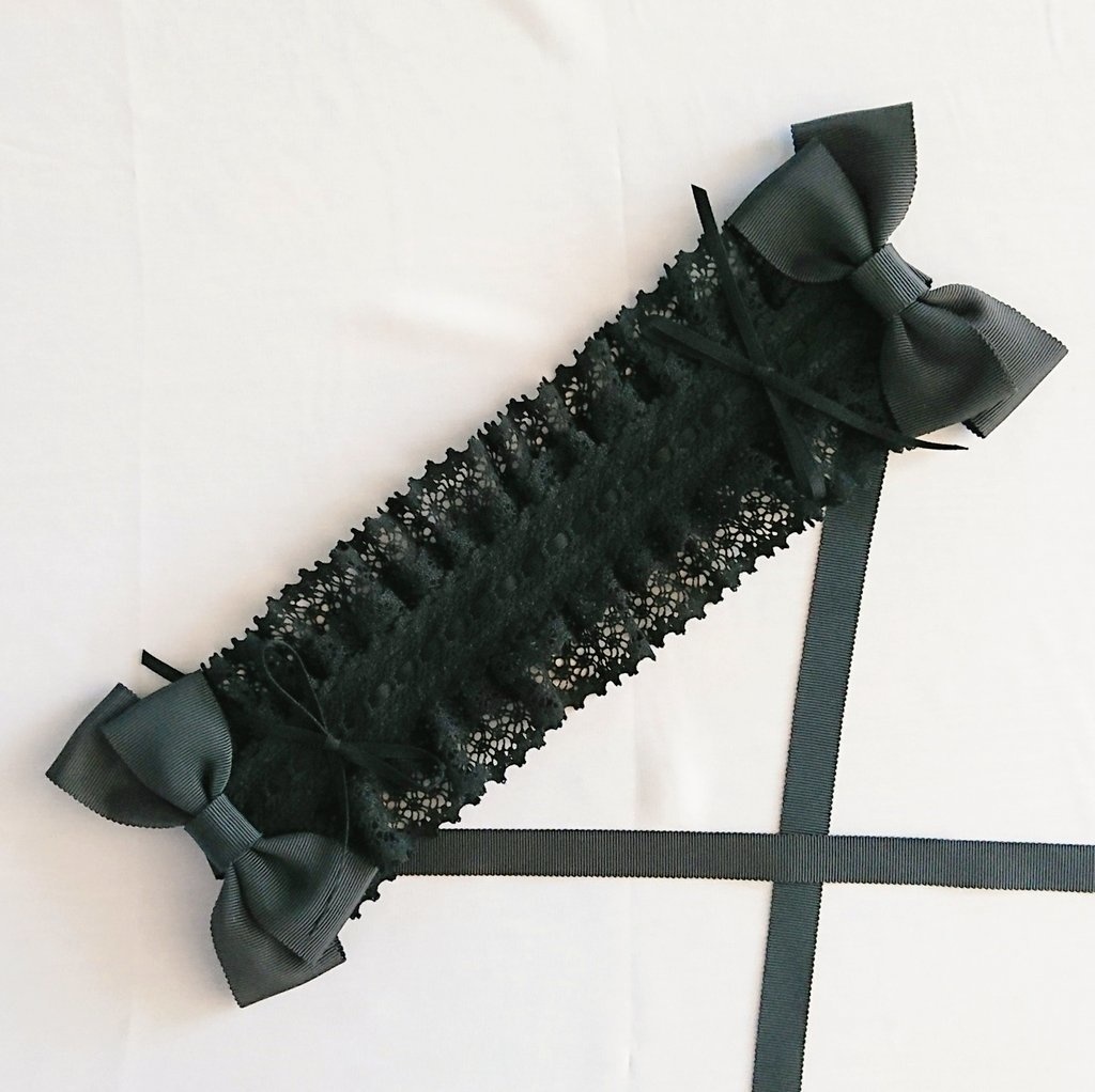 グログランリボンのヘッドドレス 3色展開