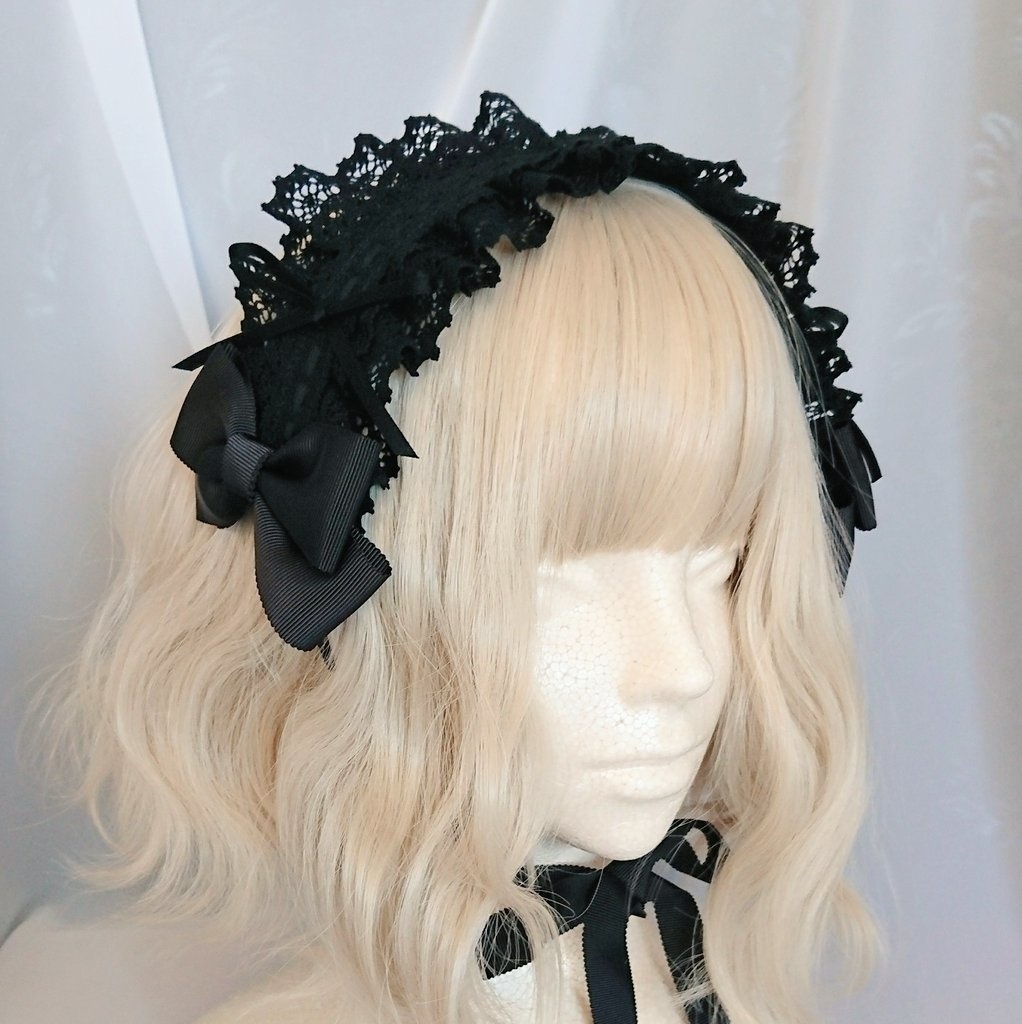 グログランリボンのヘッドドレス 3色展開