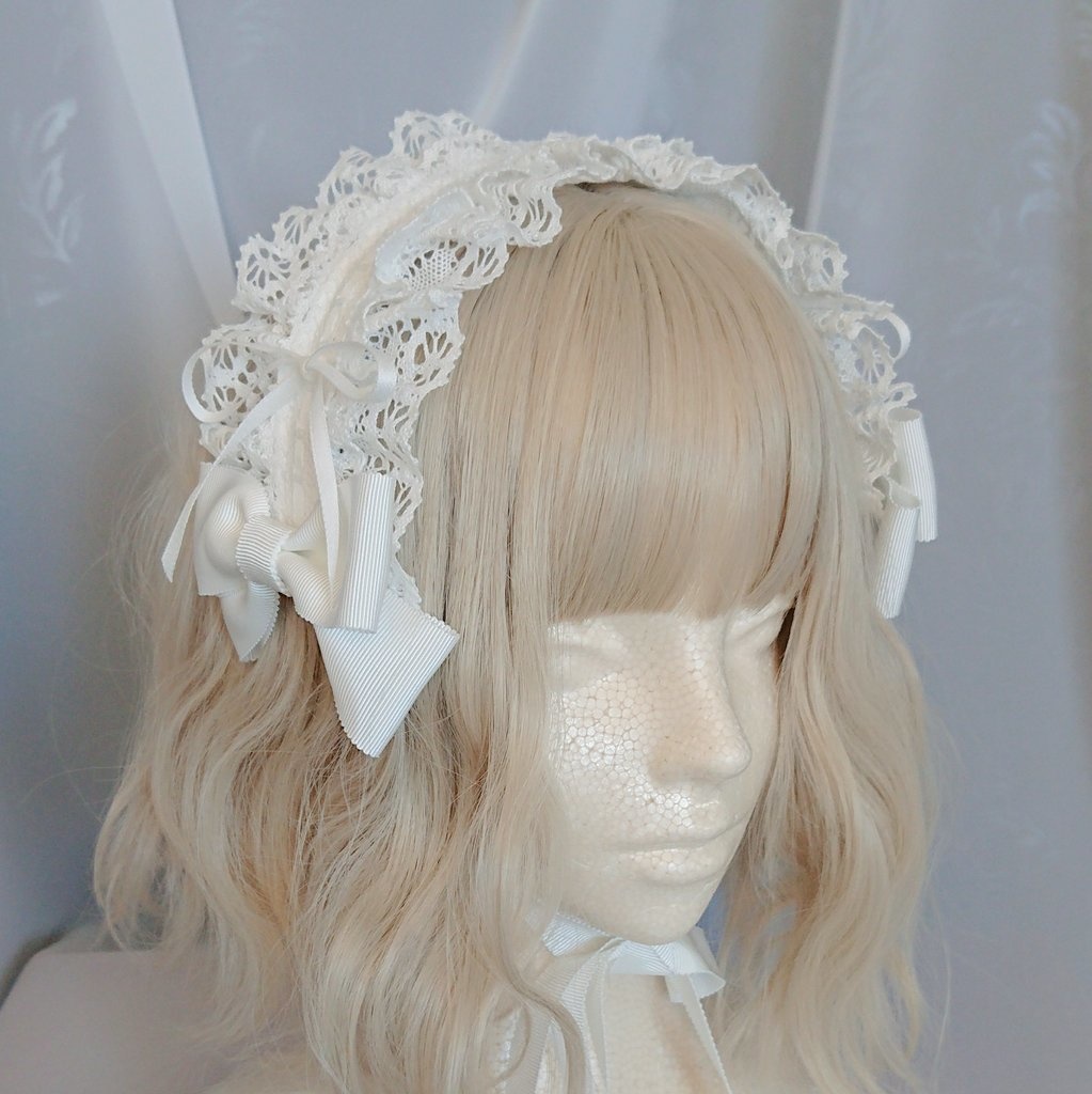 グログランリボンのヘッドドレス 3色展開