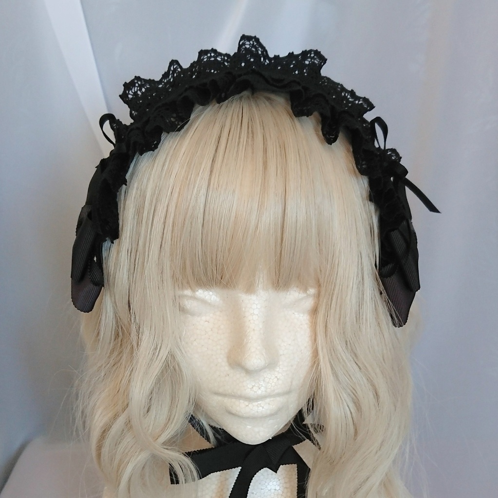 グログランリボンのヘッドドレス 3色展開