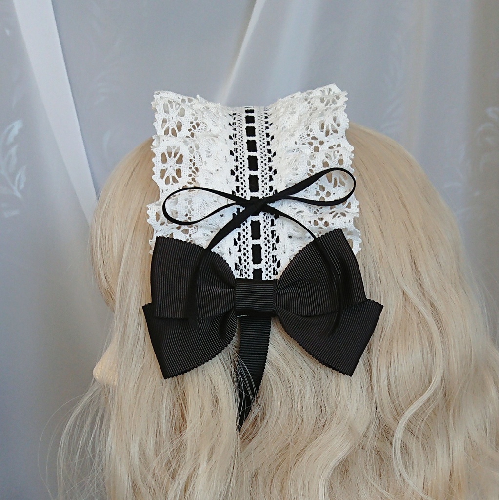 グログランリボンのヘッドドレス 3色展開