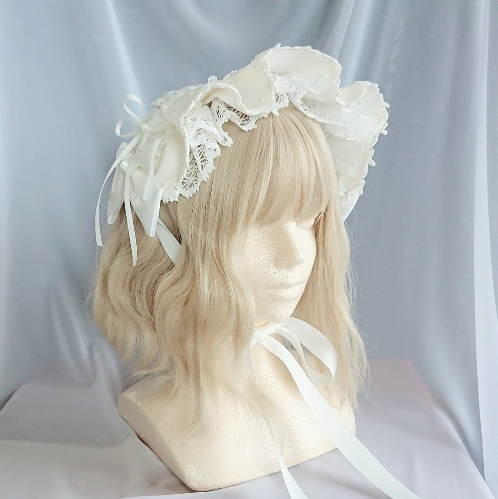 編み上げハーフボンネット風ヘッドドレス