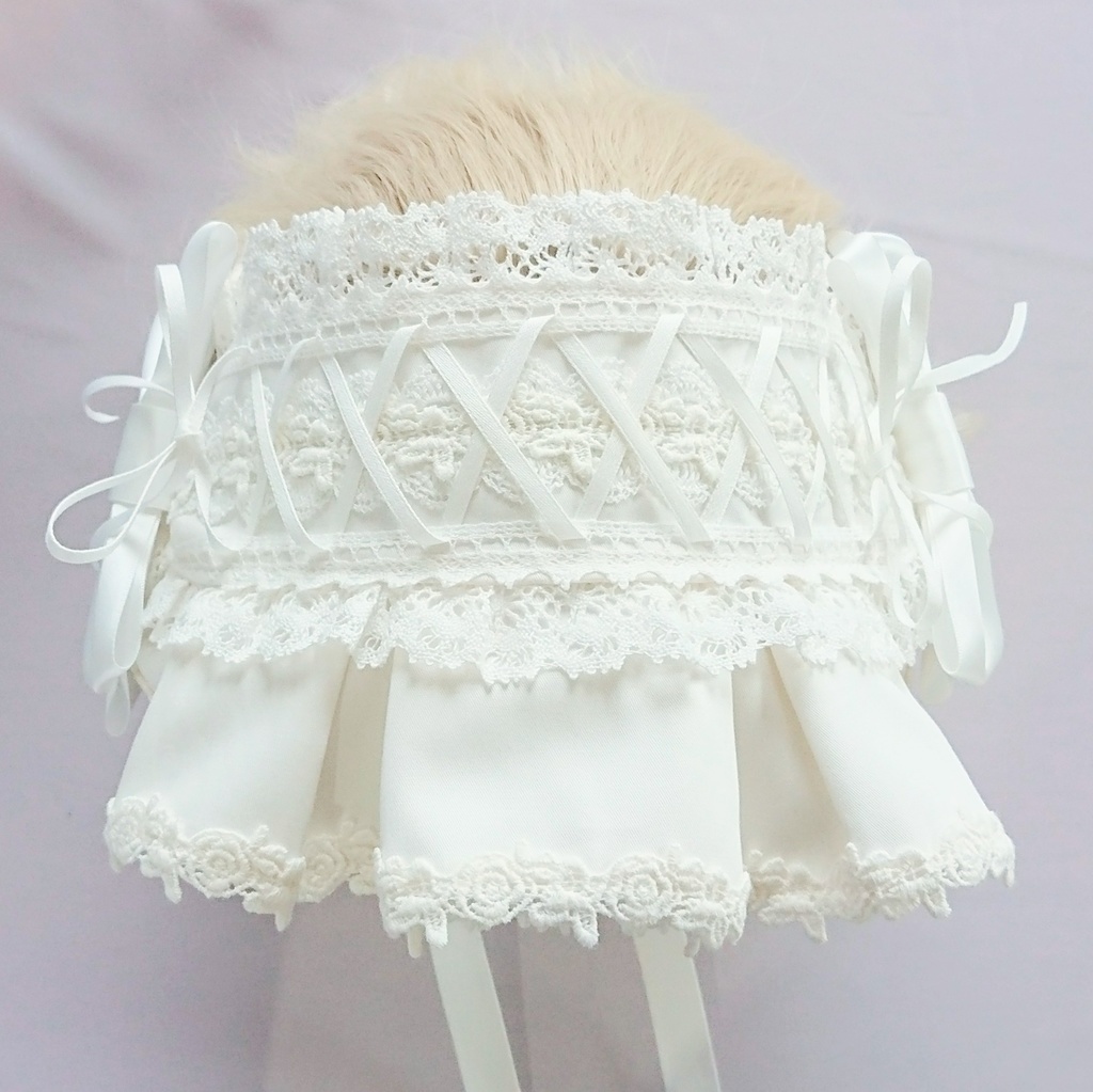 編み上げハーフボンネット風ヘッドドレス