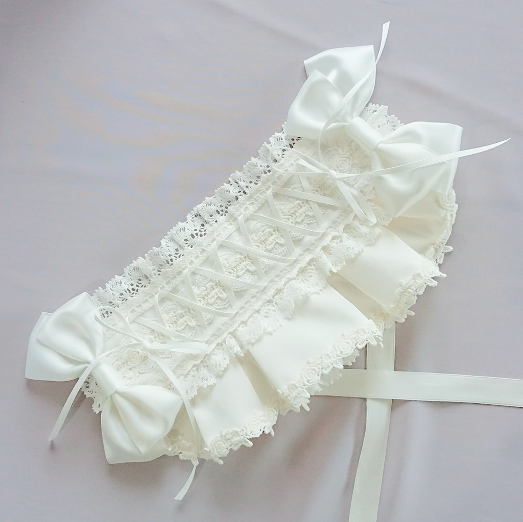 編み上げハーフボンネット風ヘッドドレス