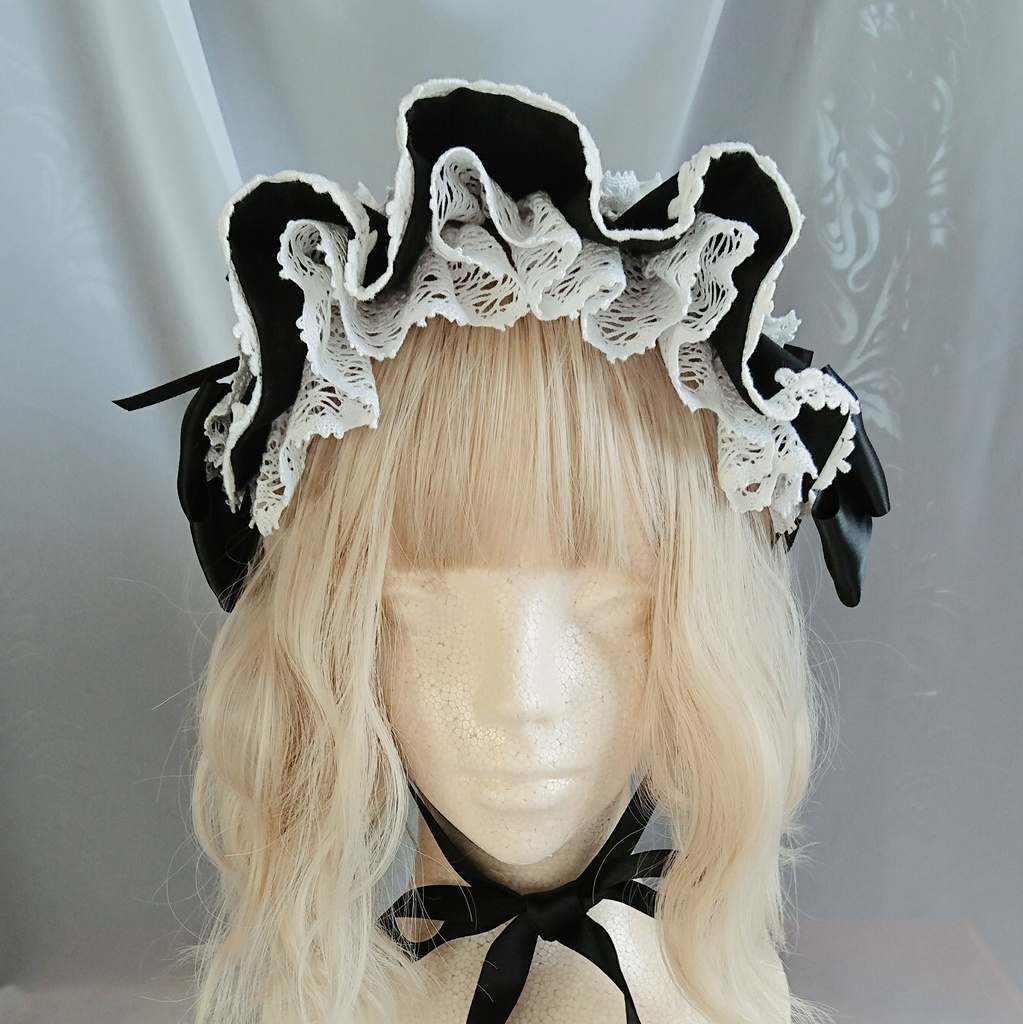 編み上げハーフボンネット風ヘッドドレス