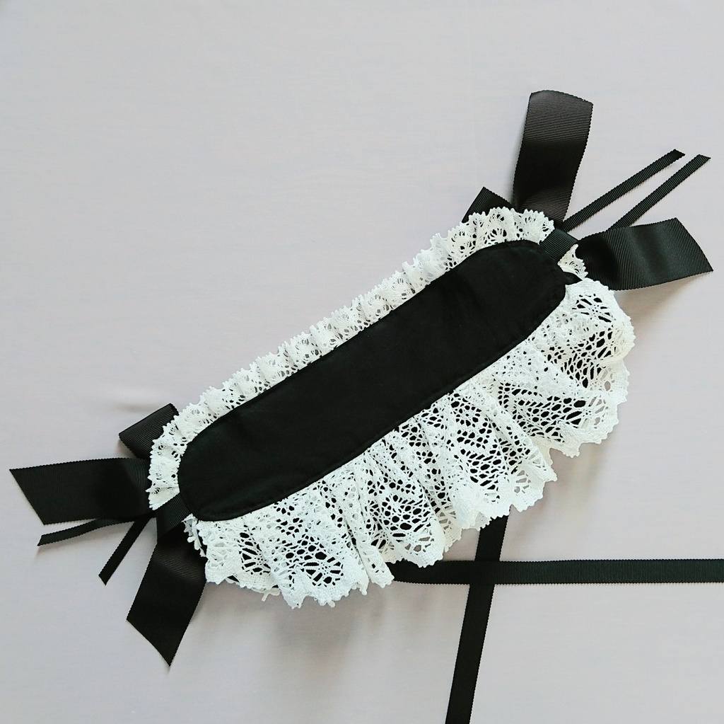 グログランリボンのハーフボンネット風ヘッドドレス