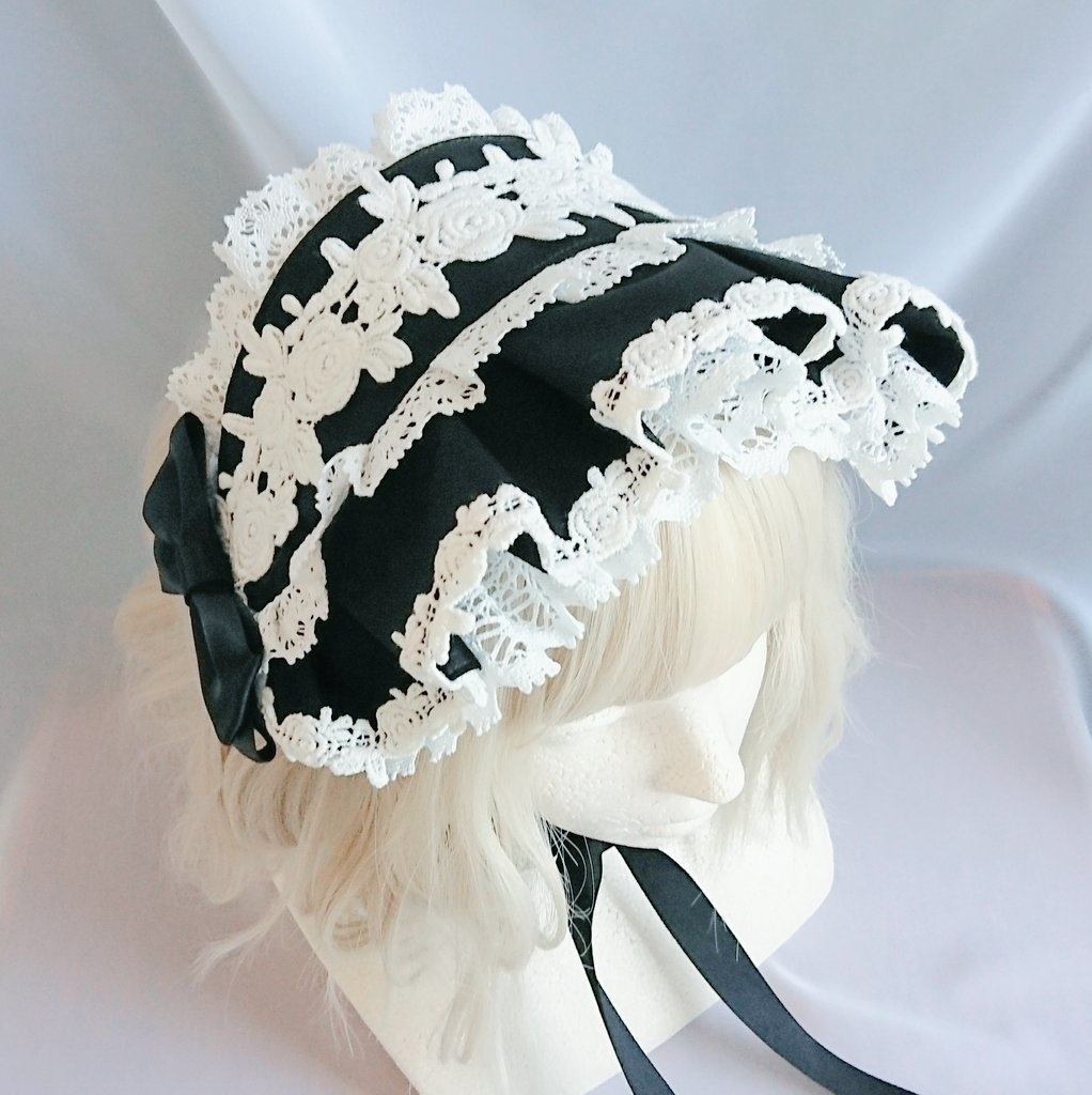 ハーフボンネット風ヘッドドレス