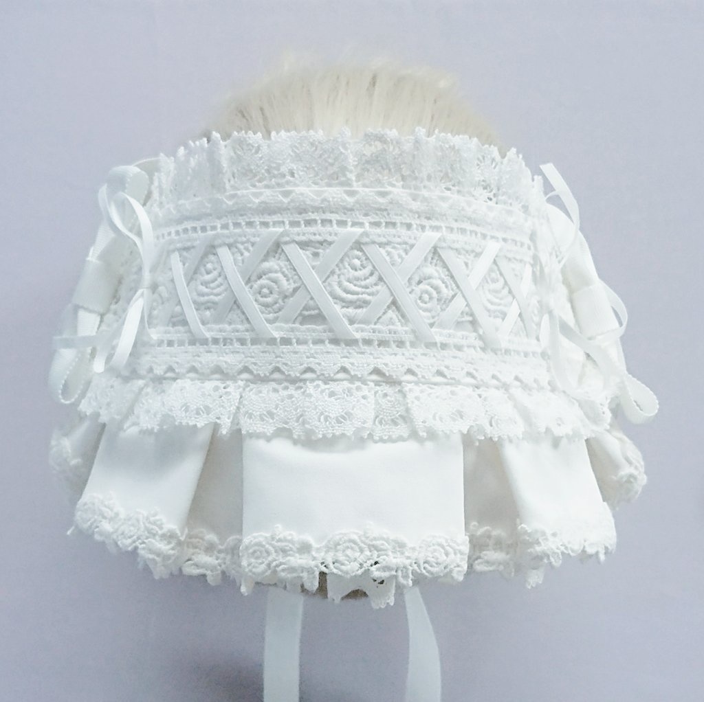 編み上げハーフボンネット風ヘッドドレス