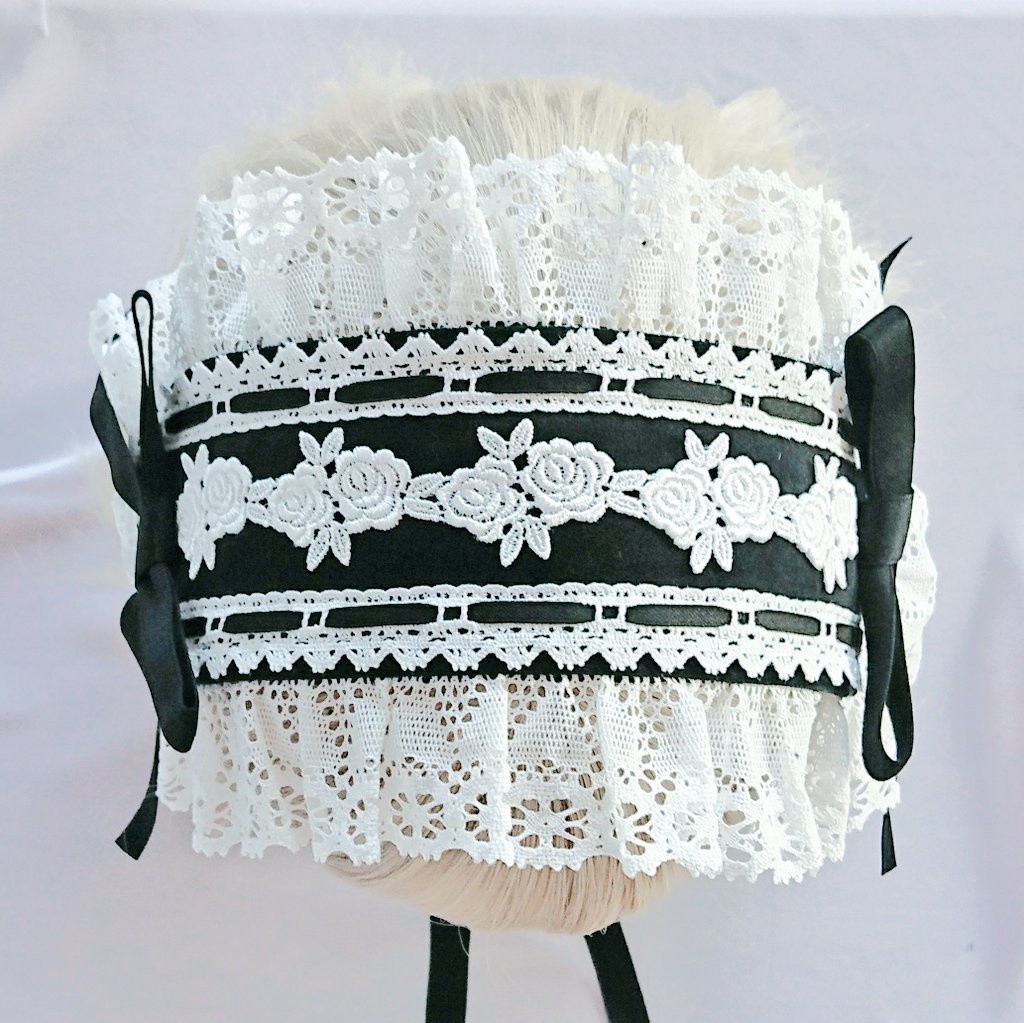 別珍ミニネクタイとヘッドドレスセット