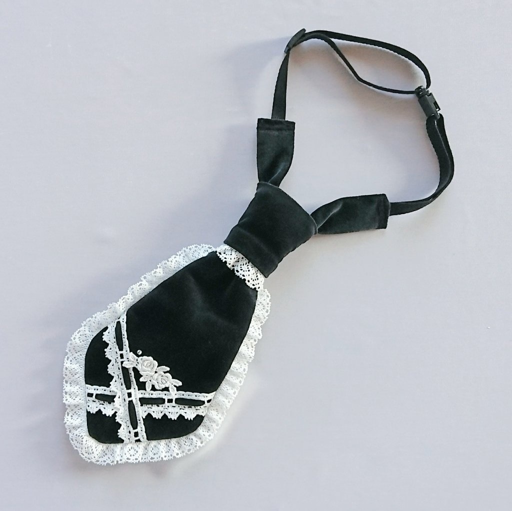 別珍ミニネクタイとヘッドドレスセット